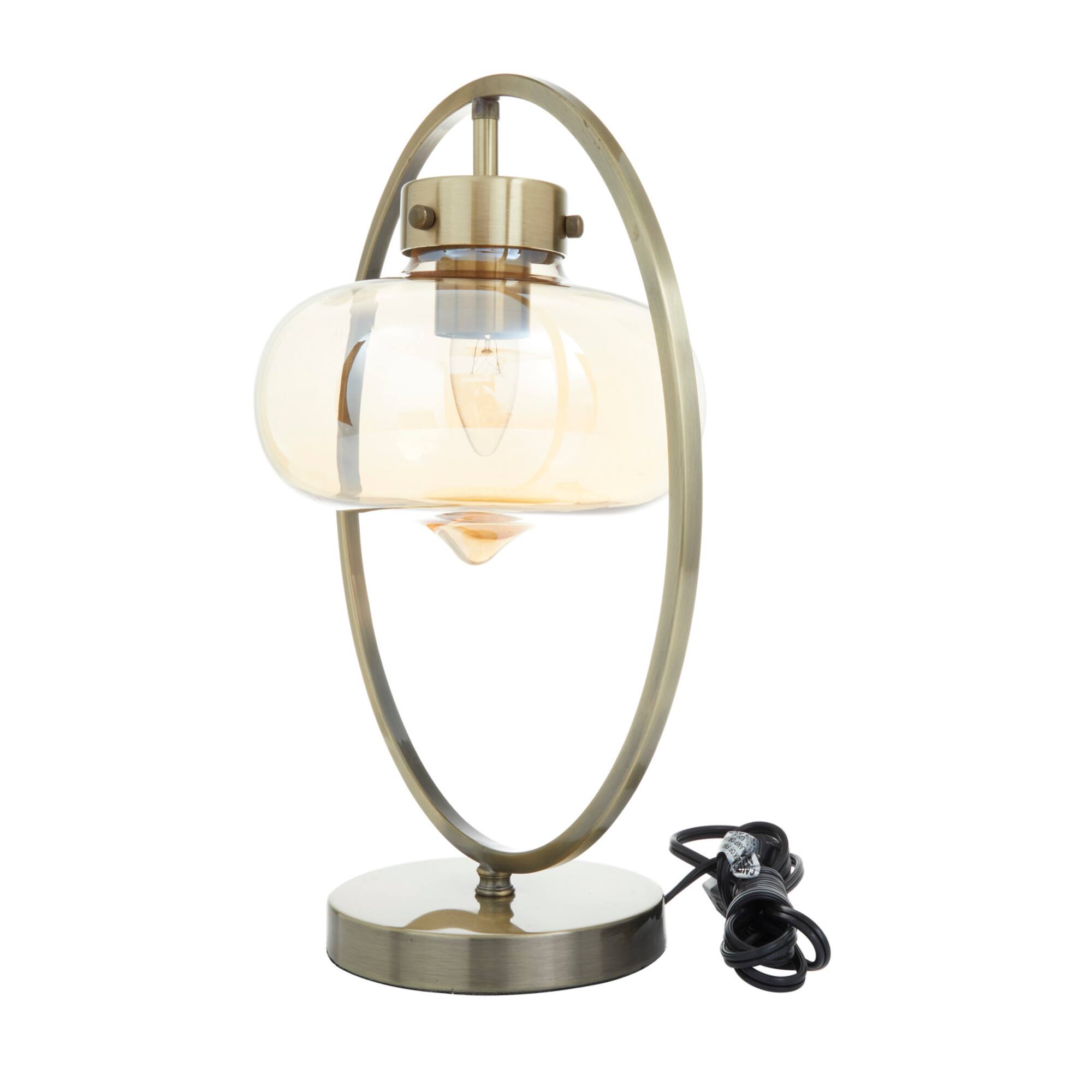 Gold Metal Contemporary Accent Lamp 14" x 8" x 15"